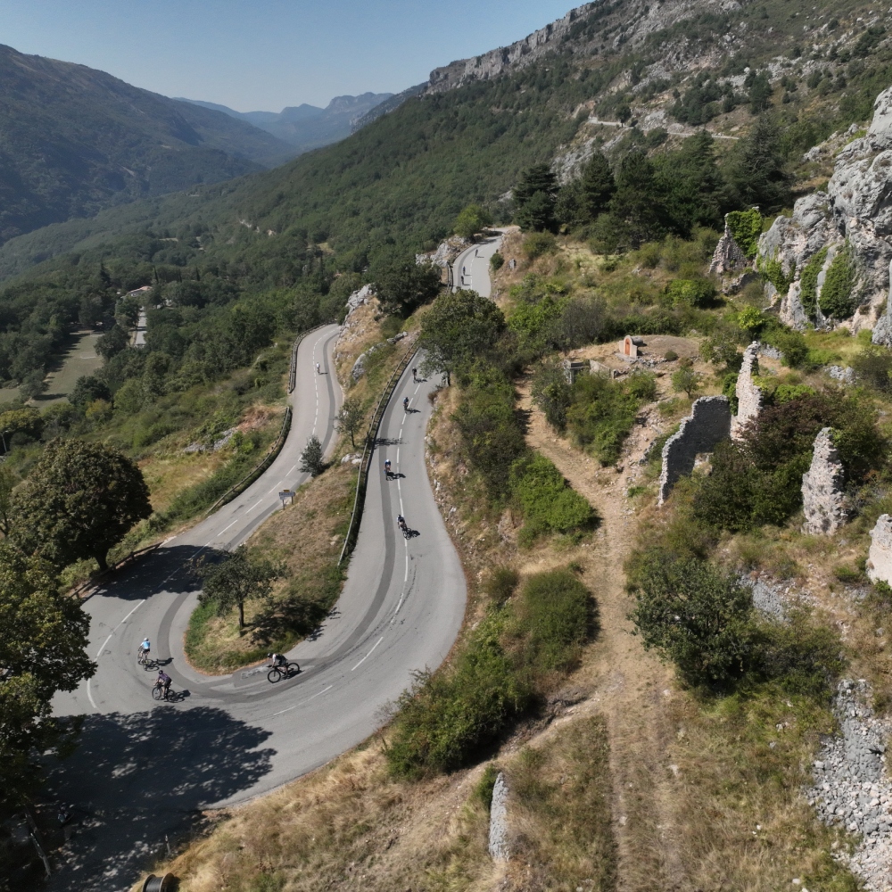 A switchback on the IMWC Nice bike course.